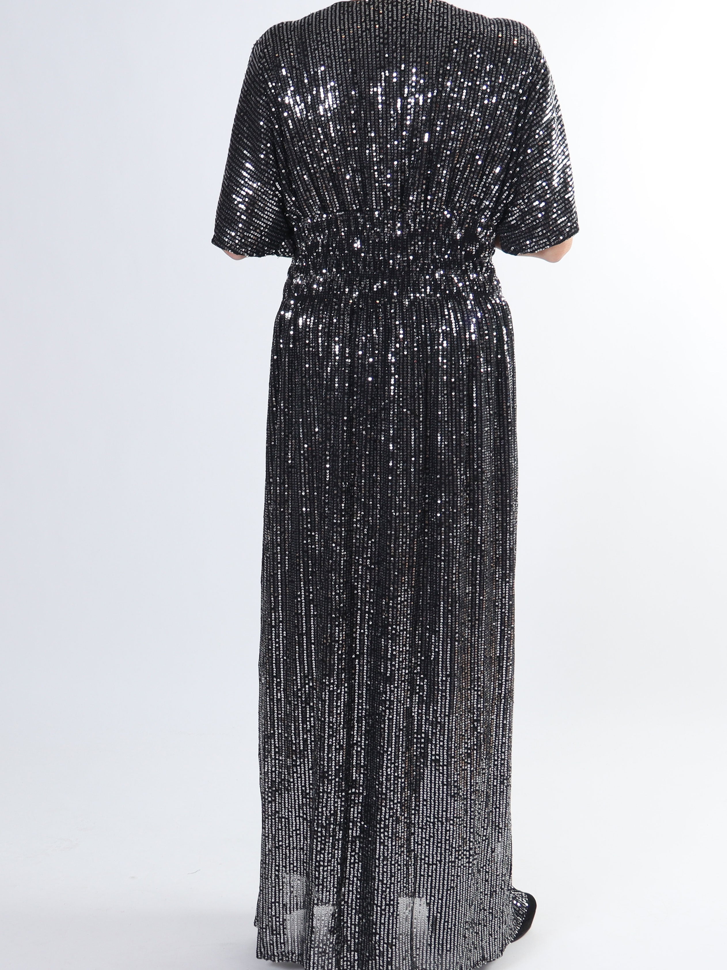 Pams Glitter - Lang smuk plus size kjole med pailletter